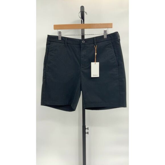 Quince Mens Organic Cotton Classic Stretch Chino Shorts - 7" Black 34 - Picture 1 of 2